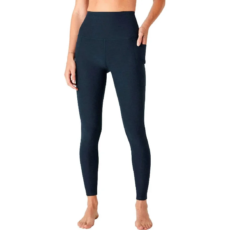 Spacedye Out Of Pocket High Waisted Midi Legging In Nocturnal Navy Best Online Women's Boutiques