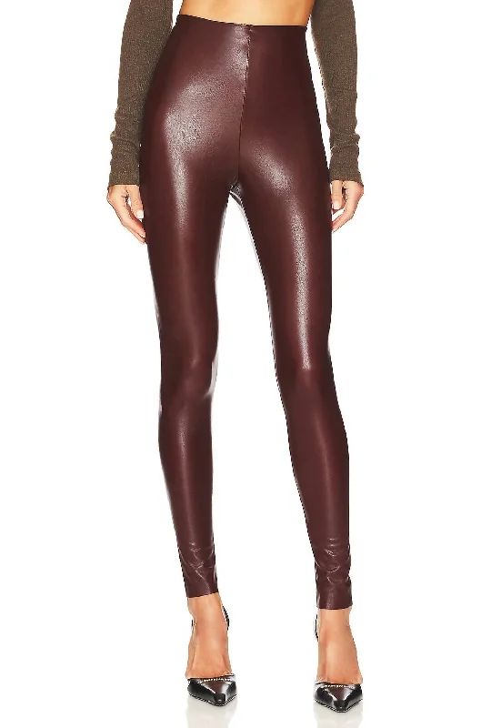 Faux Leather Leggings In Oxblood Online Boutiques Best