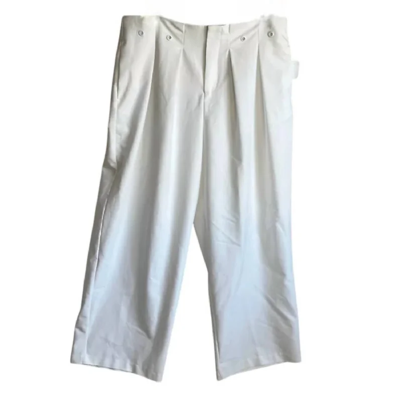 Women's Grommet Waistband Pants In White Women's Classic Attire