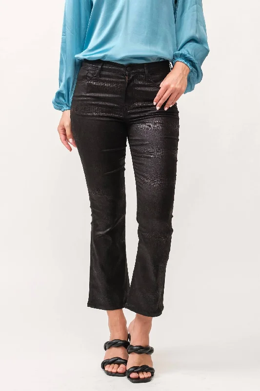 Jeanne Faux Leather Pants In Black Fashionable Women's Outfit