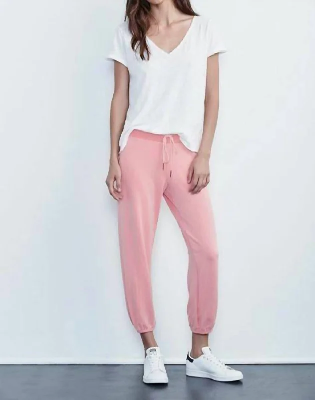 Della Luxe Modal Jogger Pants In Pink Unique Women's Fashion Pieces