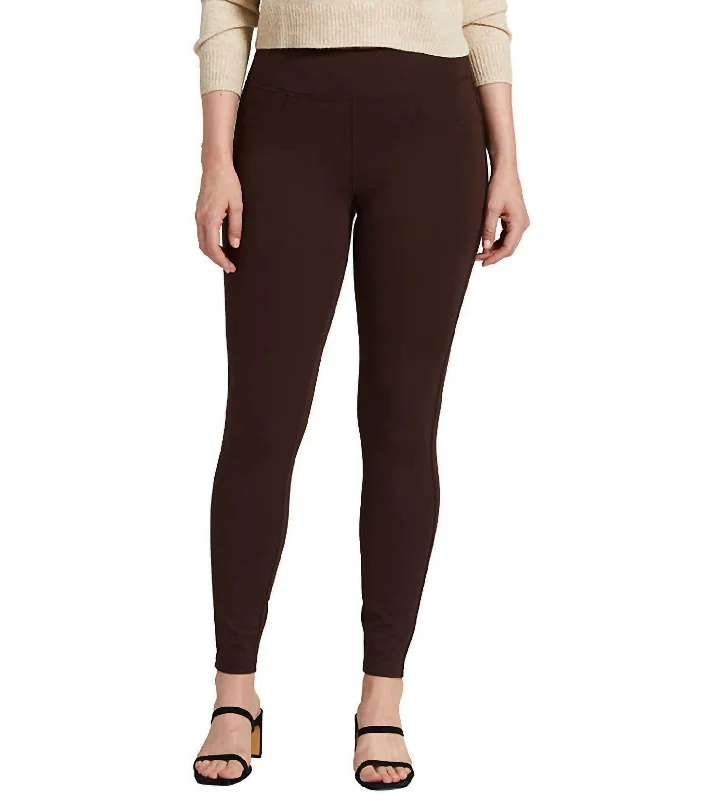 Ricki Mid Rise Legging In Brown Women's Trendy Casual Outfit