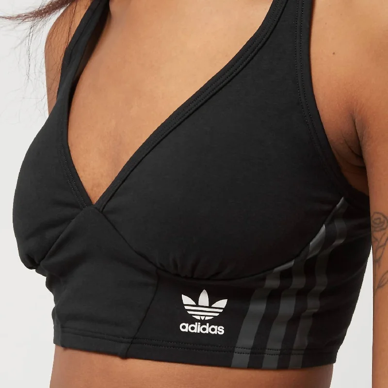 Long Line Bralette Bra In Black Women's Active Outfit For Fitness