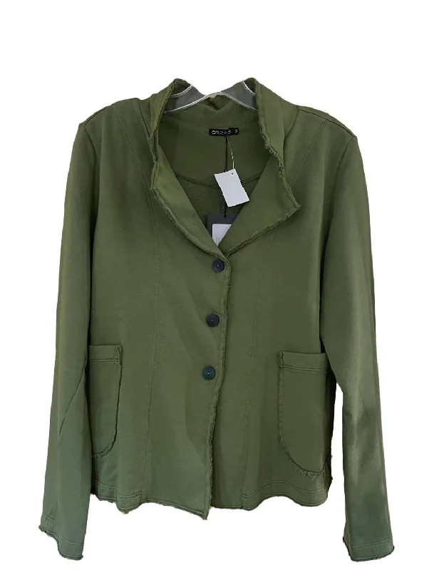 Women's Lightweight Jacket In Olive Easygoing Women's Style