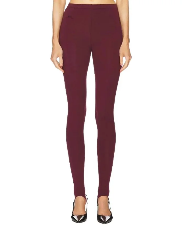 Women's High Waisted Fitted Leggings In Wine High-End Women's Apparel