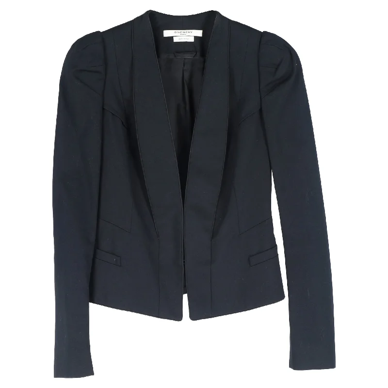 Givenchy Blazer in Navy Blue Wool Women's Cozy Winter Attire