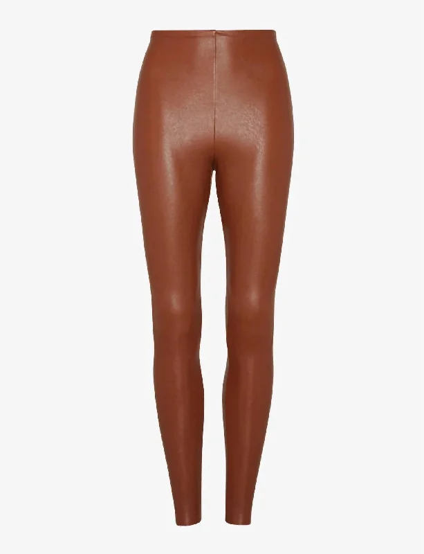 Women's Faux Leather Legging In Cocoa Women's Online Boutique