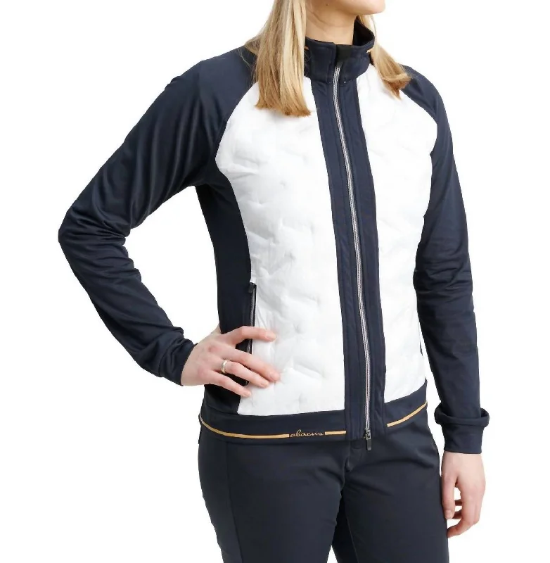 Women Grove Hybrid Jacket In White Navy Seasonal Sale