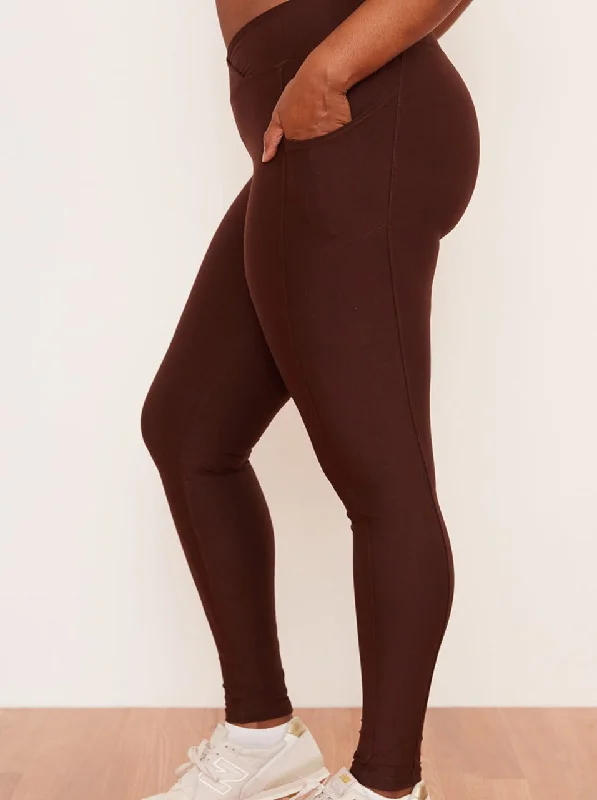 Crossover Pocket Legging - Chai Timeless Women's Clothes