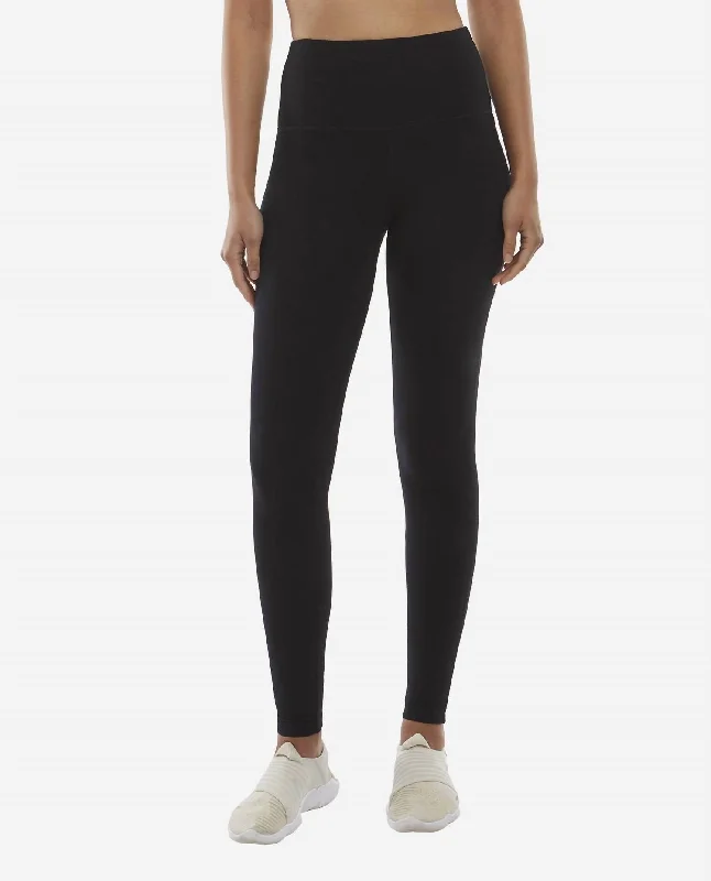 Mid-Rise Ankle Legging In Black Salt Casual Style for Busy Women