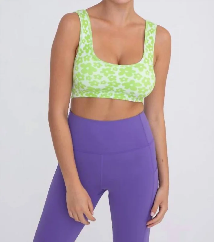 Daisy Square Neck Bralette In Green Fashion Women's Clothing