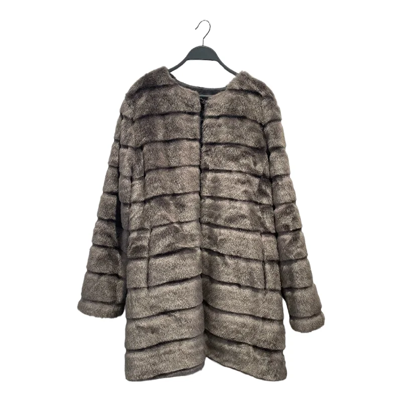 DIANE von FURSTENBERG/Coat/XL/Fake Fur/GRY/ Timeless Classics