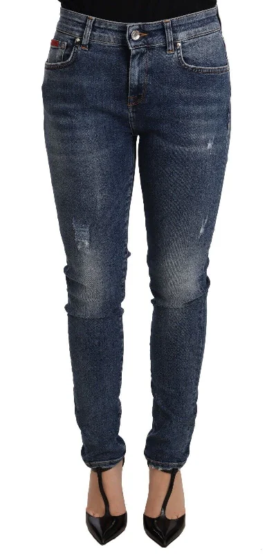 Dolce & Gabbana Elegant Slim-Fit Distressed Skinny Women's Jeans Affordable Fashion Clothing For Women