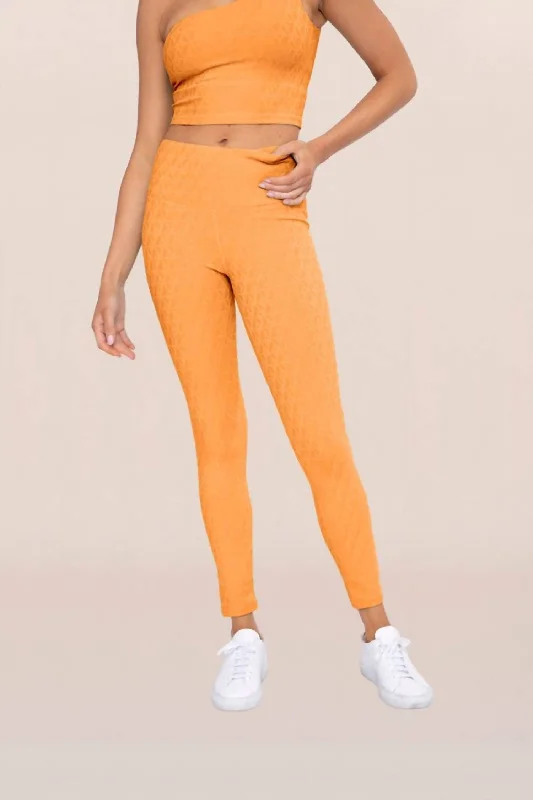 Geo Spiral Legging In Tangerine Women's Comfortable Clothes For Weekends