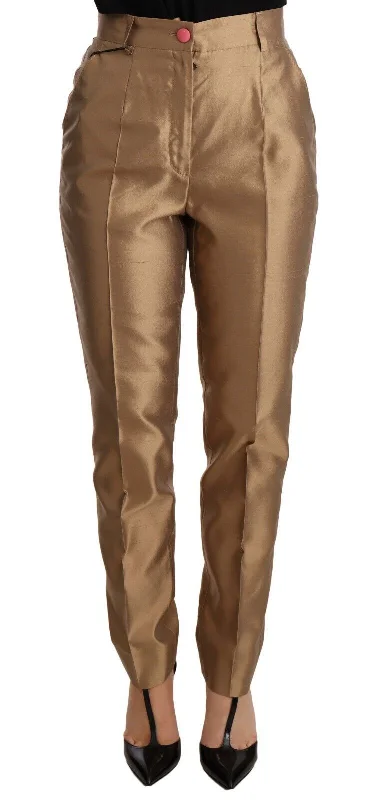 Dolce & Gabbana Elegant Tape Silk Trousers in Women's Women's Clothing For Outdoor Events