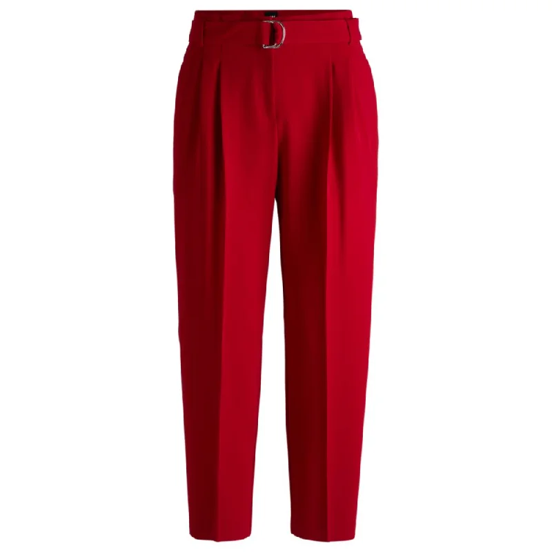 Regular-fit cropped trousers in crease-resistant crepe Online Boutique Stores