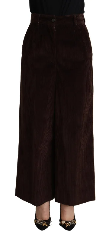 Dolce & Gabbana Elegant High-Waisted Wide Leg Women's Pants Women's Formal Event Clothing