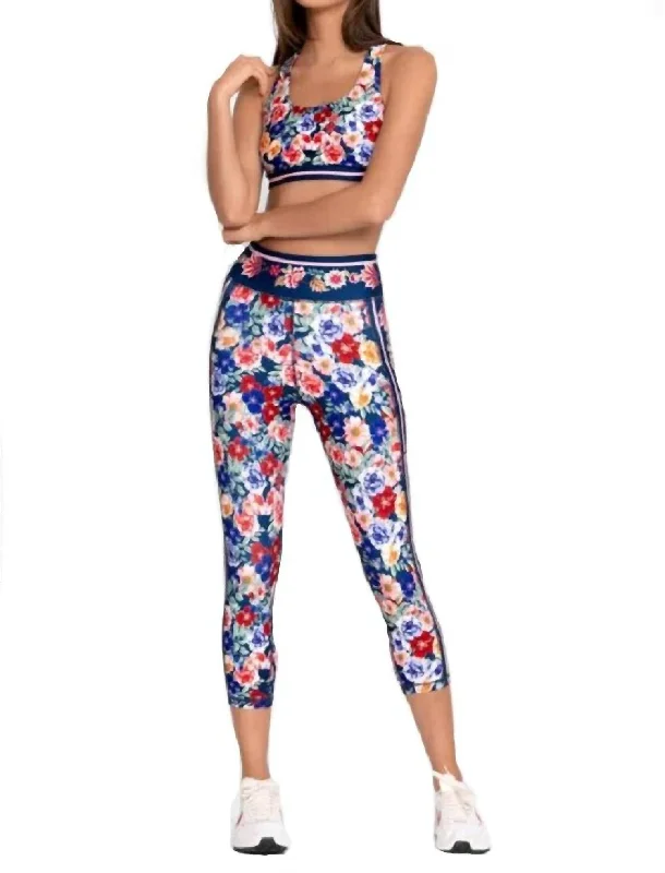 Otti Bee Active Capri Legging In Multi Women's Evening Wear Outfit