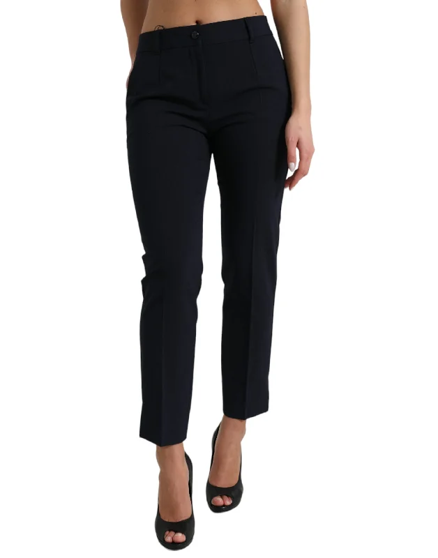 Dolce & Gabbana Elegant Mid Waist Tape Pants in Women's Women's Loungewear Clothes