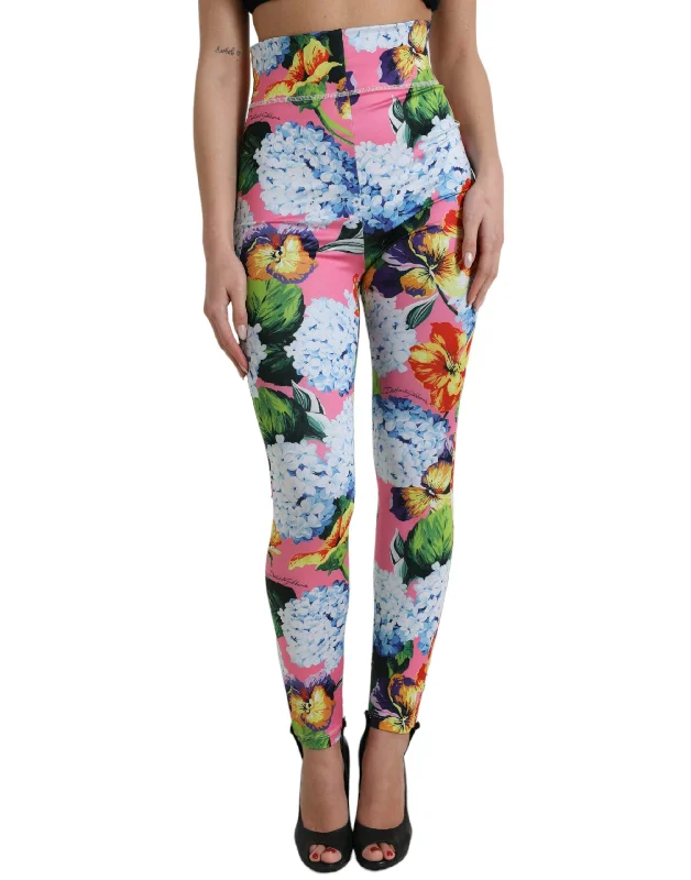 Dolce & Gabbana Exquisite Floral High Waist Women's Leggings Women's Clothes For Special Occasions