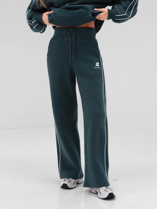 Apex Wide Leg Sweatpants - Teal Green Women's Evening Apparel