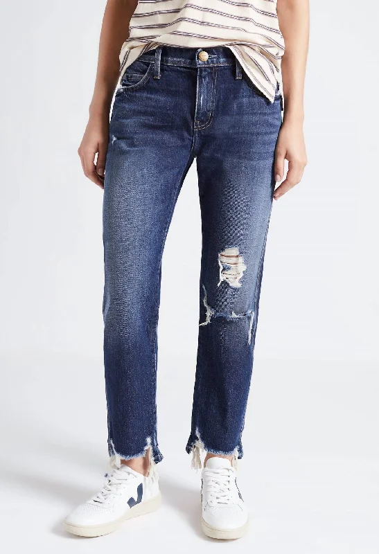 The Cropped Straight Jean In Further Destroyed Hack Hem Women's Apparel