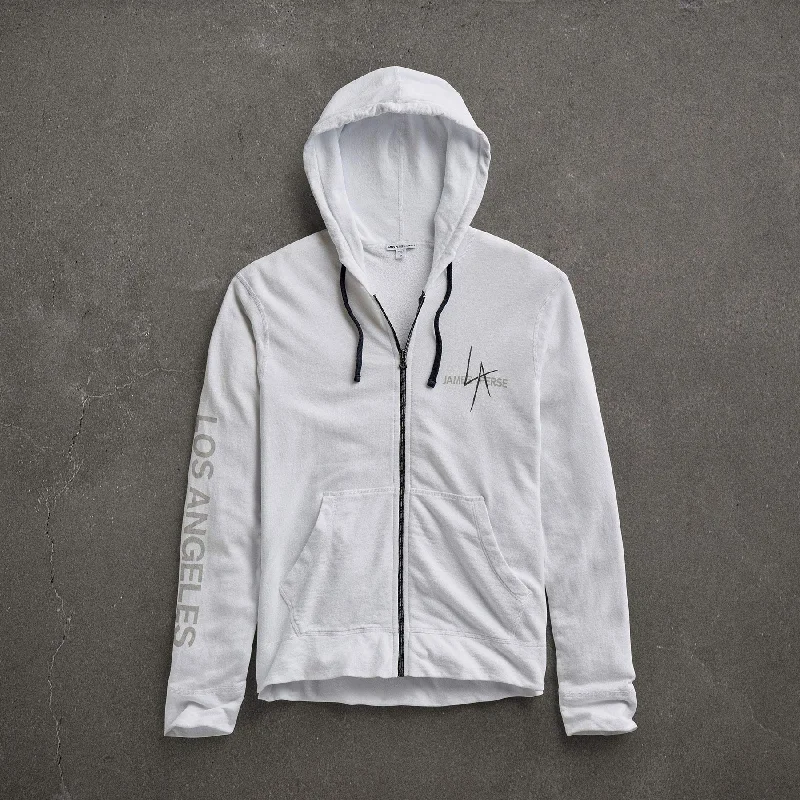 JP x LA Zip Up Hoodie - White Women's Clothing Stores