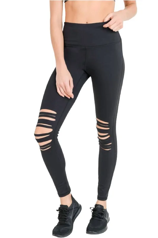 Torn Legging In Black Trendy Outfits For Ladies