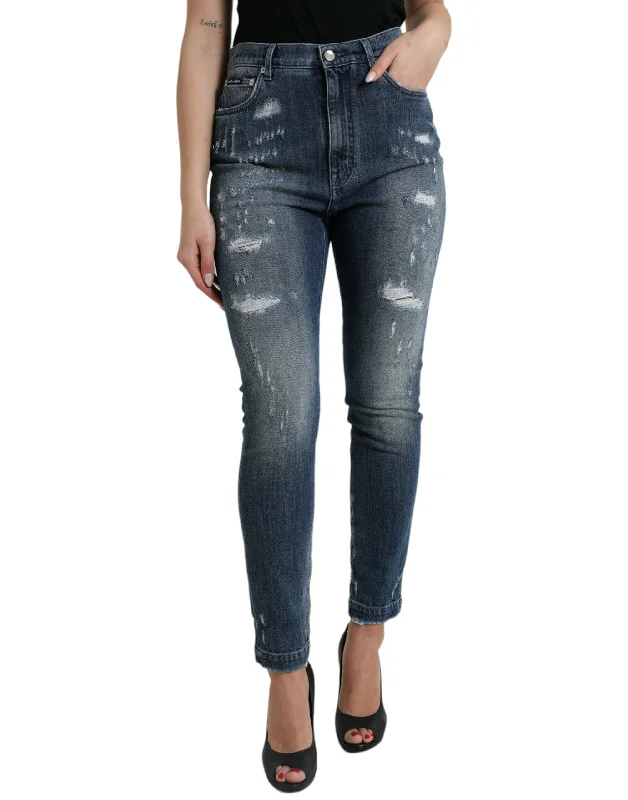 Dolce & Gabbana Elegant High Waist Stretch  Women's Jeans Women's Versatile Apparel