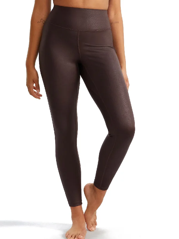 Bare Women's Faux Leather High-Waist Leggings Women's Transitional Apparel