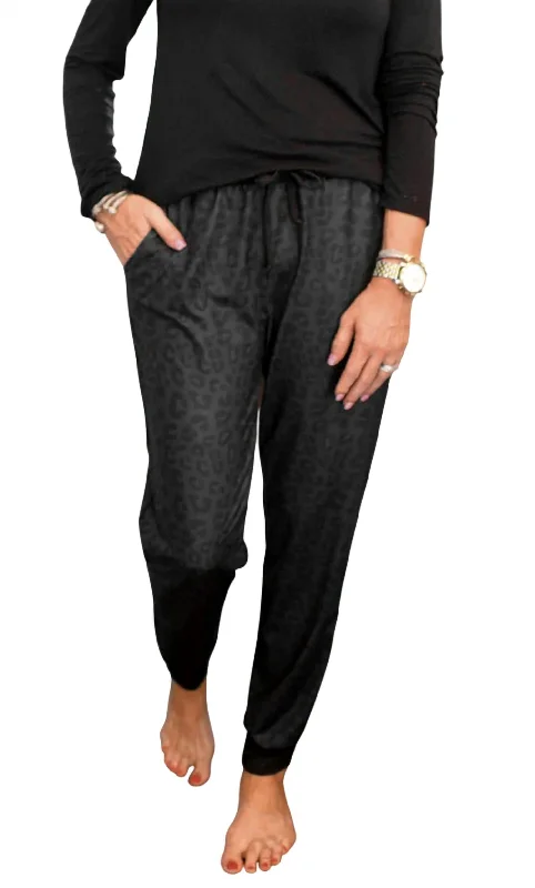 Leopard Jogger In Black Modern Women's Wardrobe Essentials