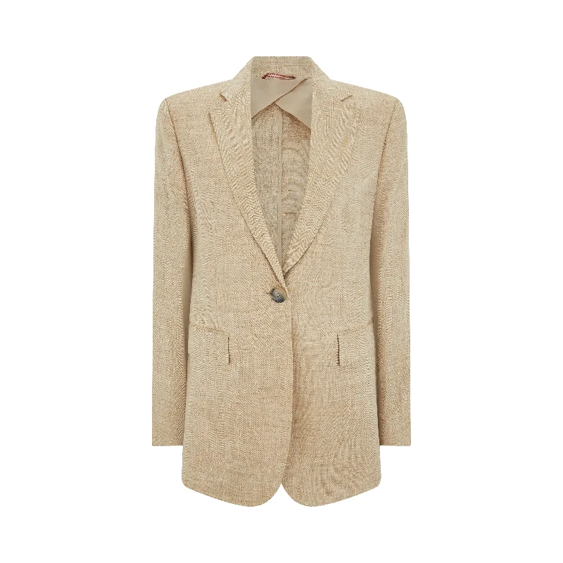 Palau Tailored Herringbone Linen Jacket Modern Women's Clothes