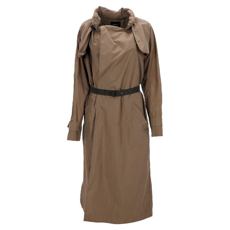 Isabel Marant Belted Midi Trench Coat in Brown Nylon Women's Activewear Garments