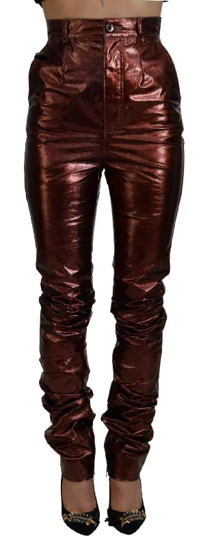 Dolce & Gabbana High Waist Skinny Jeans in Metallic Women's Women's Sporty Clothes