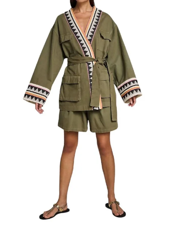 Sarakiniko Jacket In Khaki Bull Women's Formal Event Attire