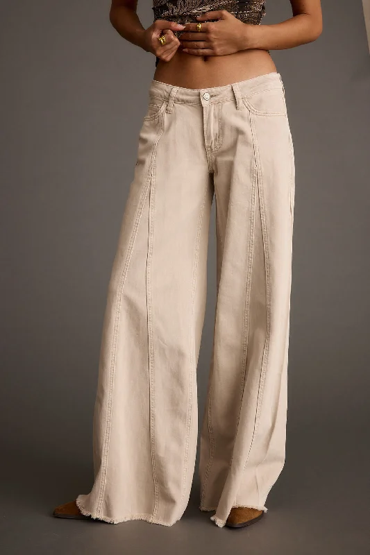 Sierra Beige Low Rise Wide Leg Jean Women's Online Clothing Boutique