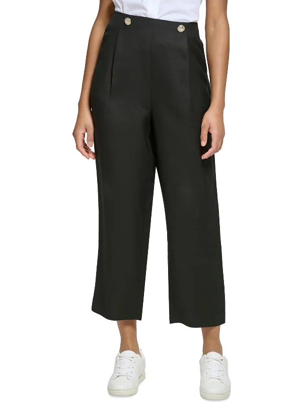 Womens Stretch Pleated Cropped Pants Women's Clothes For The Office