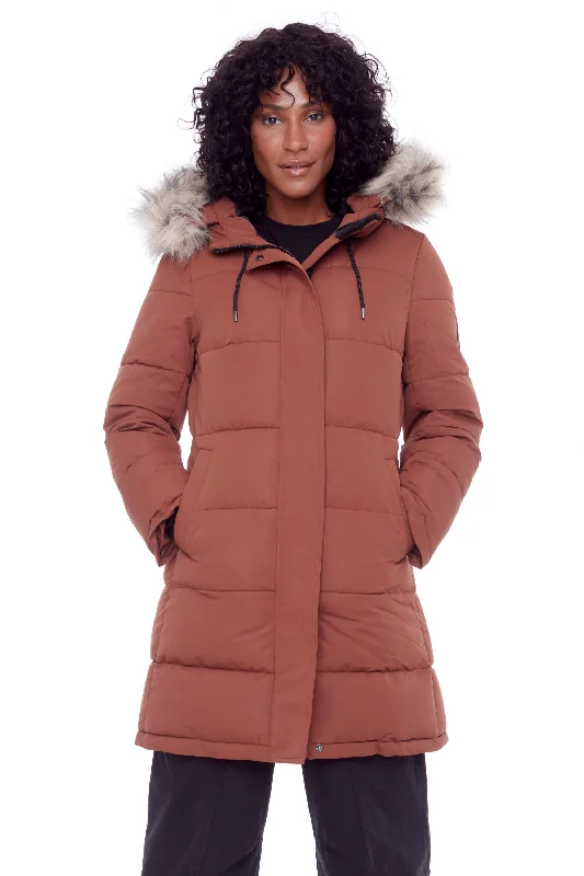 AULAVIK | WOMEN'S VEGAN DOWN (RECYCLED) MID-LENGTH HOODED PARKA COAT Timeless Women's Outfit