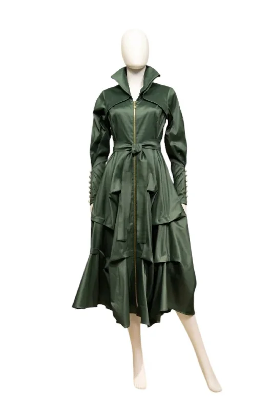 Dress Coat In Night Green Fashion-forward Women's Wear