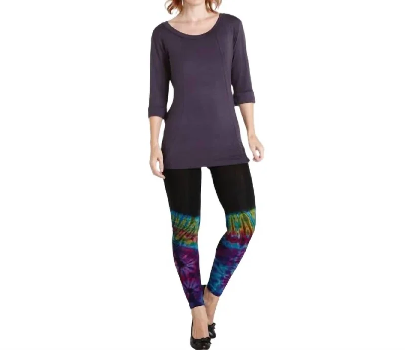 Janet Rainbow Tie-Dye Leggings In Black Multi Online Shopping Boutiques