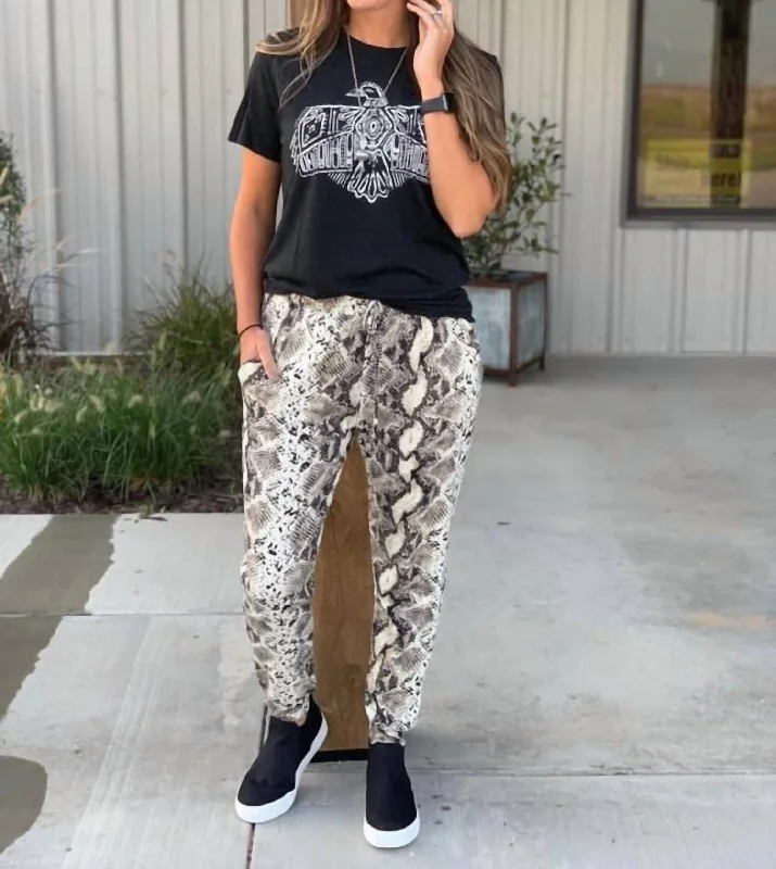 Snakeskin Jogger In Multi Women's Clothes For Work