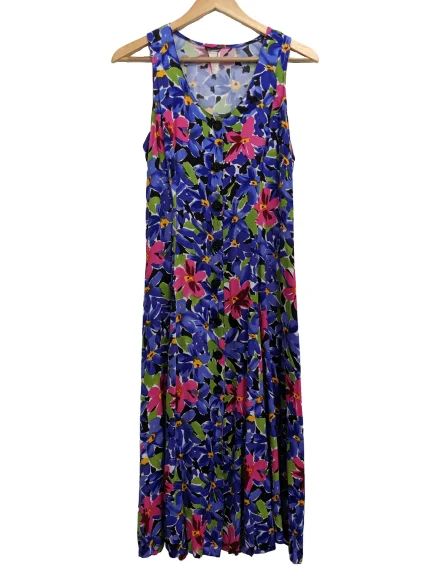 [M] 90s Floral Button-Up Maxi Dress Women's Casual Wear Clothing