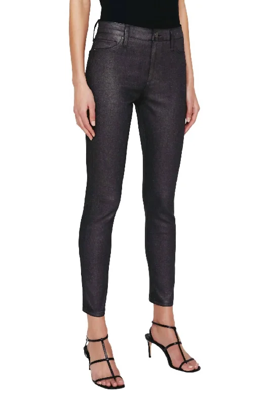 Farrah Coated Skinny Ankle Jean In Luminous Grey Women's Transitional Garments