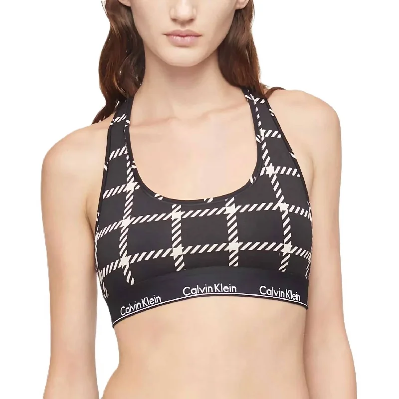 Modern Cotton Graphic Bralette In Black Affordable Online Boutiques