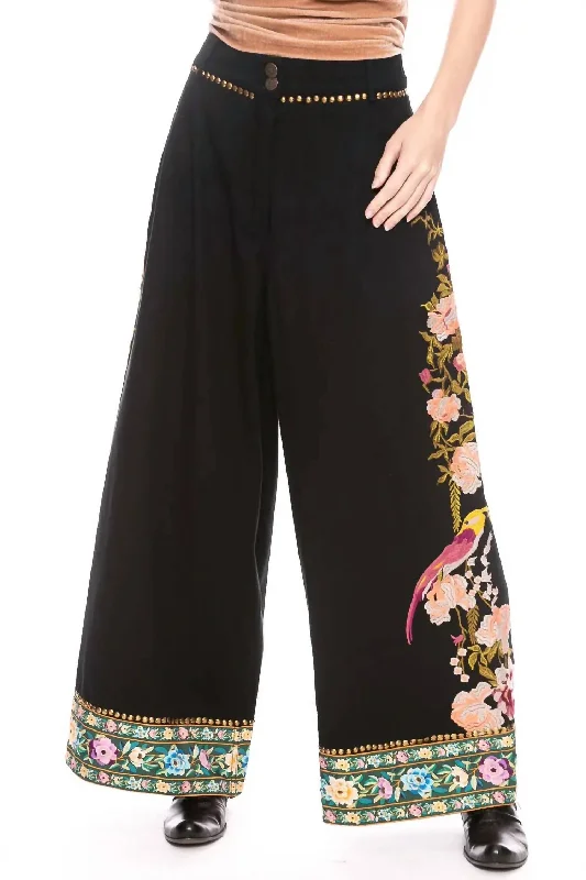 Something Magical Wide Leg Pants In Black Casual Attire For Women