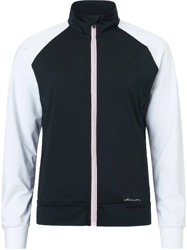 Women Kinloch Midlayer Jacket In Black White Preppy Style