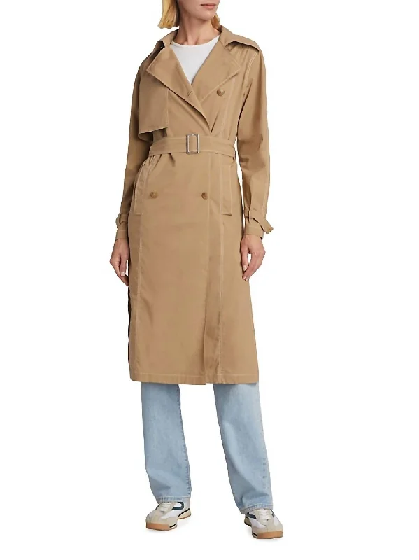 Last Night Trench Coat In Camel Edgy Fashion