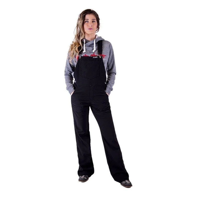 Cowgirl Tuff Western Bib Overall Womens Word Hard Black WHBIBS Chic Women's Attire