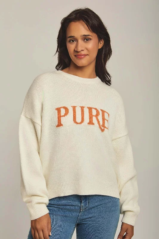 Women Pullover Crew Neck Jacquard Off White Sale Clothes Online