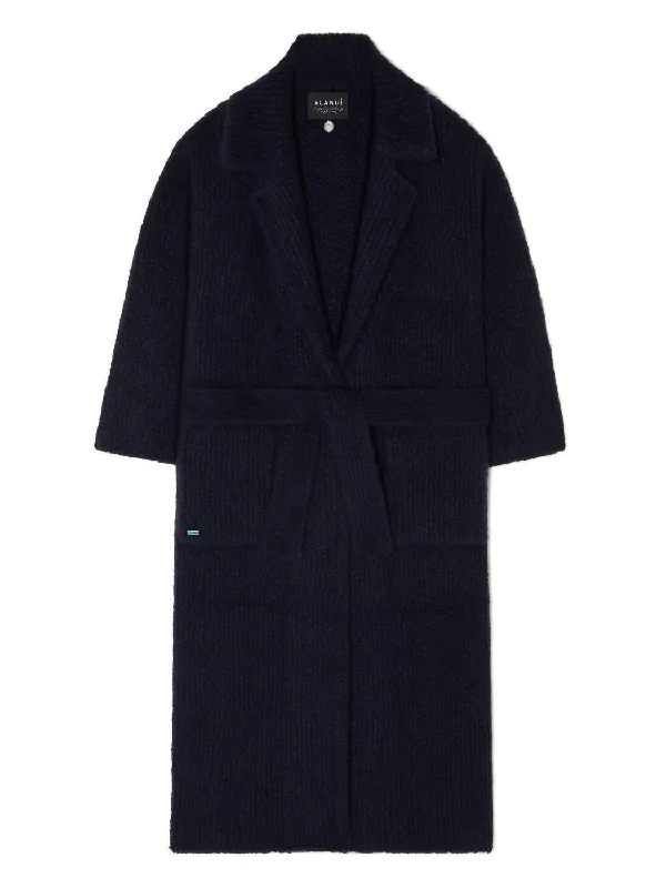 Finest Coat In Midnight Navy Women's Elegant Outfit